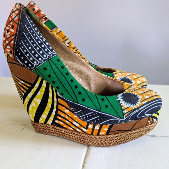 Aldo Multicolor Geometric Wedge Heels Size 38 (US 7.5–8) - Picture 2 of 7